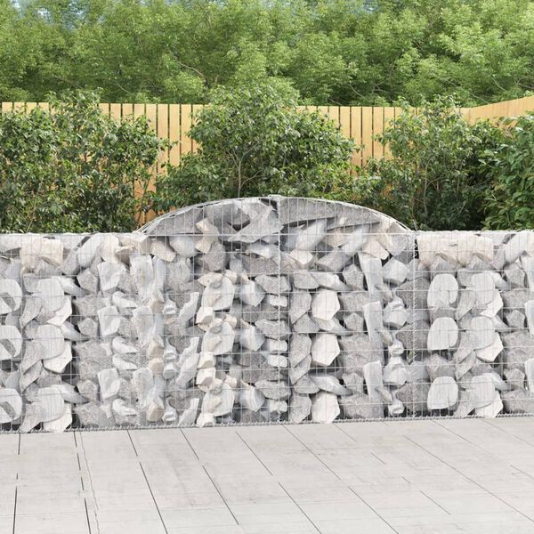 vidaXL Gabion Basket Set of 4 Silver Galvanized iron