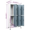 vidaXL Locker Cabinet Light grey Steel Medium Locks Locker Cabinet