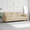 vidaXL 3-seater Sofa Cream Microfiber 3-seater Durable 3-Seater Sofa