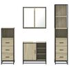 vidaXL Bathroom Furniture Set Sonoma Oak Engineered wood, metal Full Set
