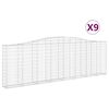 vidaXL Gabion Basket Set of 9 Silver Galvanized iron Extra Large