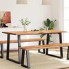 vidaXL Dining Table Wood brown and black