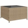 vidaXL Patio Sofa with Table and Cushions L-Shaped Beige Poly Rattan