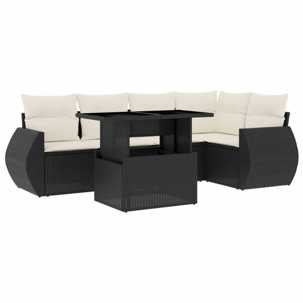 vidaXL Garden Sofa Set Black
