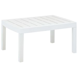 vidaXL Garden Table White Plastic 30.7 in x 21.7 in x 15.0 in Durable
