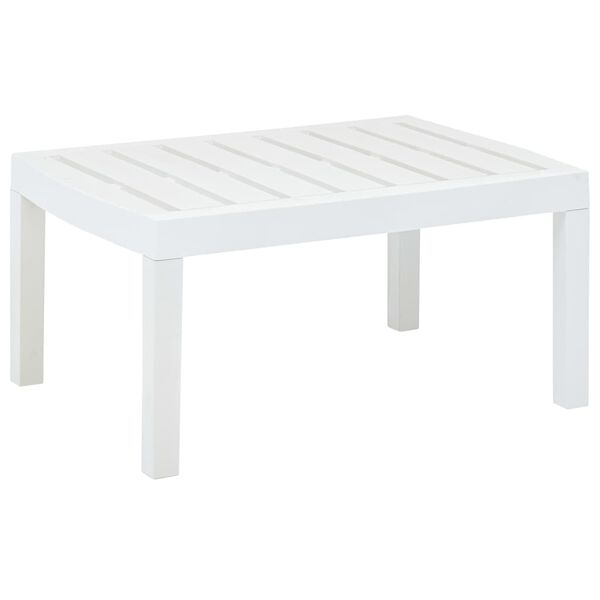 vidaXL Garden Table White Plastic 30.7 in x 21.7 in x 15.0 in Durable