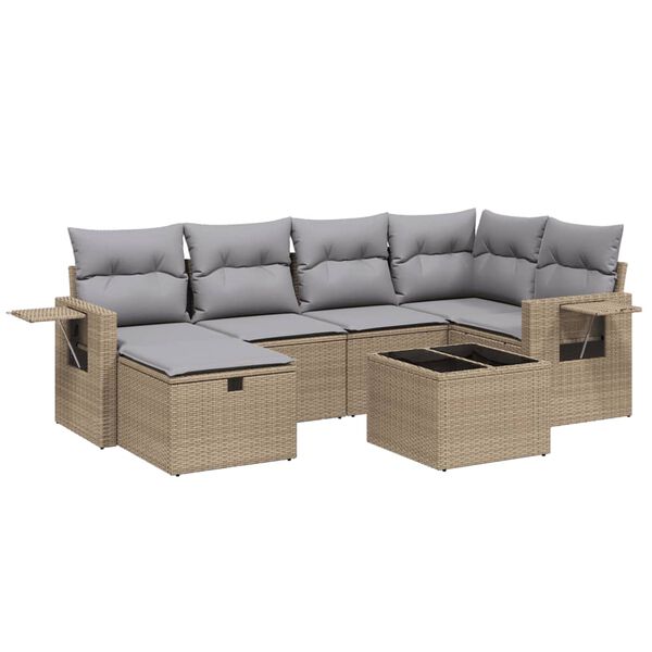 vidaXL Garden Sofa Set Mix Beige Poly Rattan Large Modular