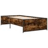 vidaXL Bed Frame Smoked Oak Engineered Wood, Steel Twin Durable