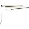 vidaXL Manual Retractable Awning with Posts 9.8'x8.2' Cream
