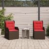 vidaXL Reclining Patio Chair Set of 2 Brown, Red