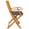 vidaXL Folding Chair 2 pcs Gray 49 x 57.5 x 92cm Solid Acacia wood