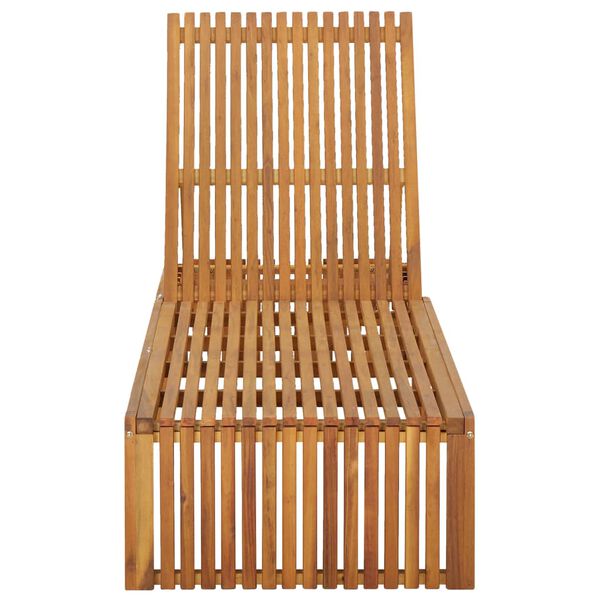 vidaXL Sun Lounger Natural Wood Solid Acacia wood, 100% polyester