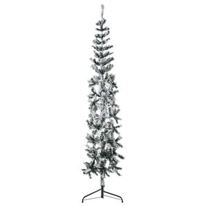 vidaXL Artificial Half Christmas Tree Green and white PVC, steel