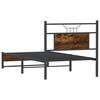 vidaXL Bed Frame Smoked Oak Engineered Wood and Steel Small Single