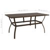 vidaXL Patio Dining Set Set of 6 Brown Textilene, Powder-Coated Steel