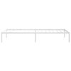 vidaXL Bed Frame White Powder-Coated Steel 31.5 x 79 inches Bed Frame