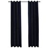 vidaXL Blackout Curtains with Rings 2 pcs Black 54"x63" Velvet