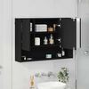 vidaXL Mirror Cabinet Black 31.50 x 6.69 x 21.65 in Engineered Wood