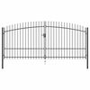 vidaXL Double Door Fence Gate with Spear Top 157.5"x88.6"
