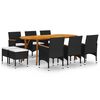 vidaXL Dining Set Black, Cream White