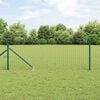 vidaXL Fence Posts Manual 13 pcs Green Ø32mm 120 cm Galvanized steel