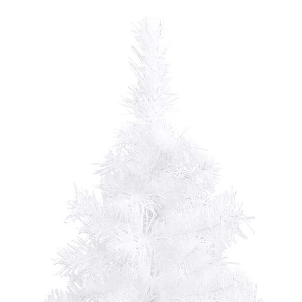 vidaXL Artificial Christmas Tree White PVC, steel 59 in tall Ornaments