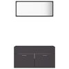 vidaXL Bathroom Furniture Set Grey Engineered wood, acrylic