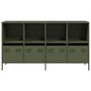 vidaXL Sideboard Olive Green Cold-Rolled Steel 53.1 x 15.4 x 28.9 in