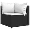 vidaXL Patio Corner Sofa Black PE rattan Standard Modular