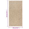 vidaXL Rug Jute Look 100% Polypropylene 23.6 x 43.3 in Tough Jute Rug