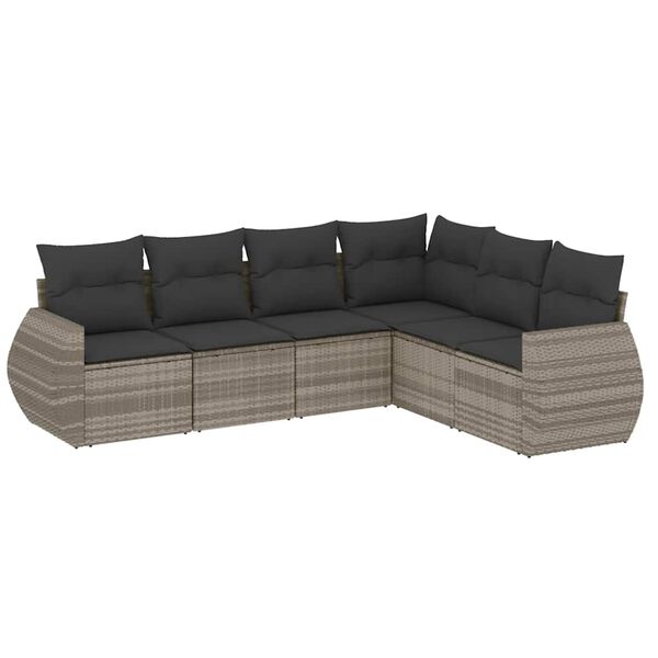 vidaXL Garden Sofa Set Light Grey PE Rattan Large Modular