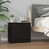 vidaXL Bedside Cabinet Set of 2 Black Engineered Wood Standard