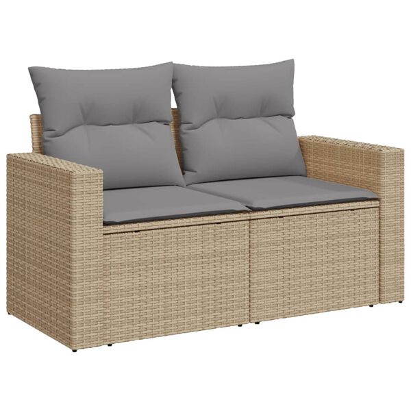 vidaXL Garden Sofa Set Beige PE rattan Large Modular Garden Sofa Set