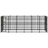 vidaXL Dog Kennel Black Powder-coated steel 119.7 ft&sup2; Durable