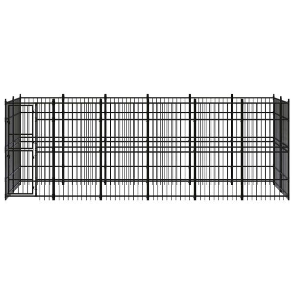 vidaXL Dog Kennel Black Powder-coated steel 119.7 ft&sup2; Durable