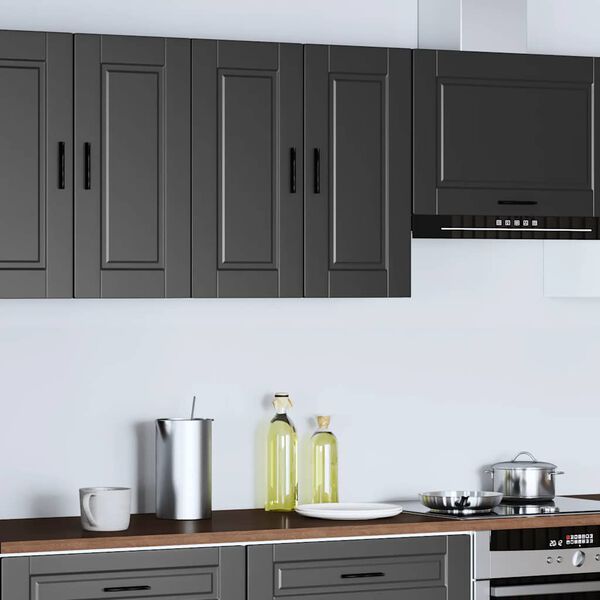 vidaXL Kitchen Wall Cabinet Black Engineered wood Standard