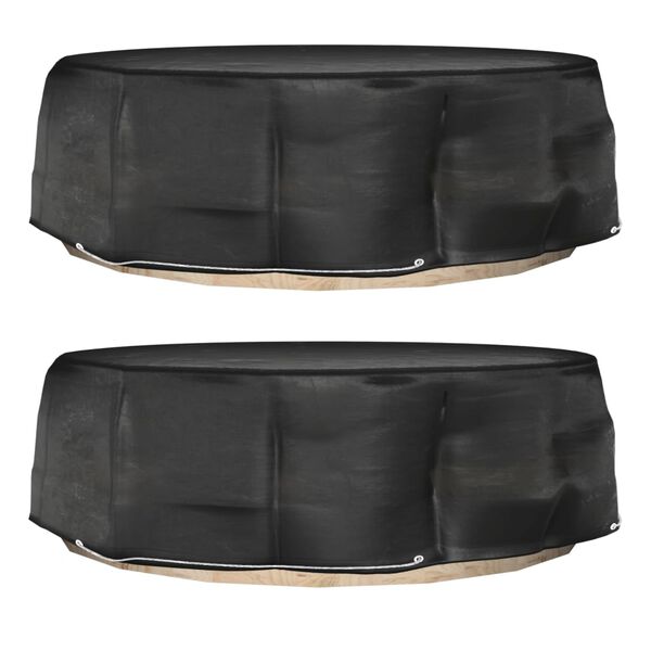 vidaXL Island Lounge Cover Set of 2 Black Polyethylene (PE), aluminum