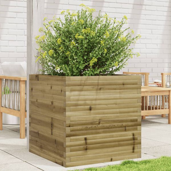 vidaXL Garden Planter Natural wood brown Vacuum-treated pinewood Large