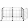 vidaXL Pet Cage Black Powder-coated steel Medium Collapsible