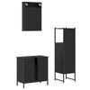 vidaXL Bathroom Furniture Set Black Engineered wood Medium