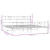 vidaXL Bed Frame White Steel Double Bed Bed Frame Rectangular Modern