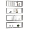vidaXL Wall Shelf Set of 4 Concrete grey Engineered wood