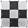 Black-white Storage Cube Organizer 9 Compartments 43.3"x14.6"x43.3"