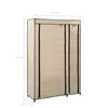 vidaXL Folding Wardrobe Cream Polypropylene fabric and steel Medium