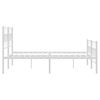 vidaXL Metal Bed Frame White Powder-Coated Steel 53.1x74.8 in Bed Frame
