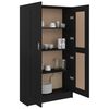 vidaXL Book Cabinet Black Engineered wood, MDF 59.1 in tall, 32.5 in wide
