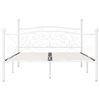 vidaXL Bed Frame White Metal, Plywood Full Durable Bed Frame