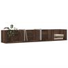 vidaXL Wall Cabinets Set of 2 Brown Oak Engineered wood 39 x 7 x 6.5 in