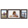 vidaXL Trifold Photo Frame Dark brown MDF, PS (polystyrene) Large