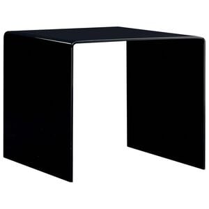 vidaXL Coffee Table Black Tempered Safety Glass 19.7x19.7x17.7 in